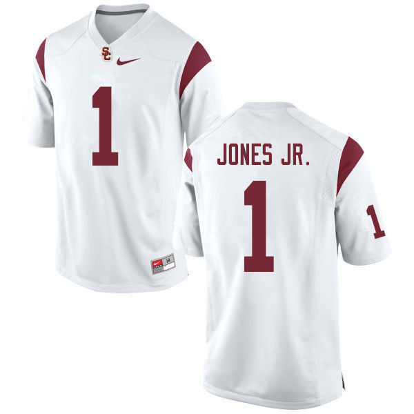 Men #1 Velus Jones Jr. USC Trojans College Football Jerseys Sale-White - Click Image to Close